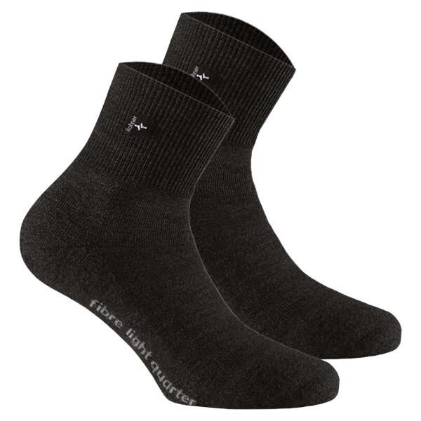 Rohner Advanced Socks Unisex Quarter Trekking Socken 2er Pack - Fibre Light Quarter Schwarz 42-44