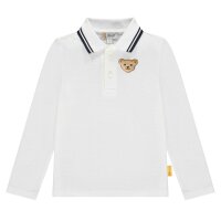 Steiff Kinder Poloshirt, langarm - Basic, Knopfleiste, Teddymotiv, Baumwolle, uni