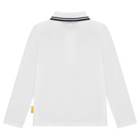 Steiff Kinder Poloshirt, langarm - Basic, Knopfleiste, Teddymotiv, Baumwolle, uni Weiß 104