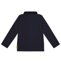 Steiff Kinder Poloshirt, langarm - Basic, Knopfleiste, Teddymotiv, Baumwolle, uni Dunkelblau 92
