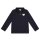 Steiff Kinder Poloshirt, langarm - Basic, Knopfleiste, Teddymotiv, Baumwolle, uni Dunkelblau 92