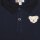 Steiff Kinder Poloshirt, langarm - Basic, Knopfleiste, Teddymotiv, Baumwolle, uni Dunkelblau 92