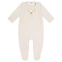 Steiff Baby Romper - Bodysuit, Cotton, Bear, Logo, Press Studs, long sleeves, solid color Beige 86