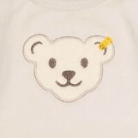 Steiff Baby Romper - Bodysuit, Cotton, Bear, Logo, Press Studs, long sleeves, solid color Beige 86