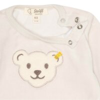 Steiff Baby Romper - Bodysuit, Cotton, Bear, Logo, Press Studs, long sleeves, solid color Beige 86