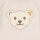 Steiff Baby Romper - Bodysuit, Cotton, Bear, Logo, Press Studs, long sleeves, solid color Beige 86