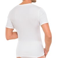 SCHIESSER Herren 1/2 Arm T-Shirt - Jacke, Cotton Essentials, Doppelripp, Wei&szlig; 5 (Gr. Medium)