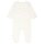 Steiff Baby Strampler - Einteiler, Baumwolle, Bär, Streifen, Druckknöpfe, Logo, langarm Beige/Weiß 86