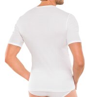 SCHIESSER Herren 1/2 Arm T-Shirt - Jacke, Cotton Essentials, Feinripp, Weiß 5 (Gr. Medium)
