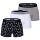 EMPORIO ARMANI mens trunks, 3-pack - PURE COTTON, boxer shorts, plain/patterned
