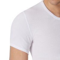 SCHIESSER Men 1/2 Sleeve T-Shirt - Jacket, Cotton Essentials, Double Rib - White 6 (Gr. Large)