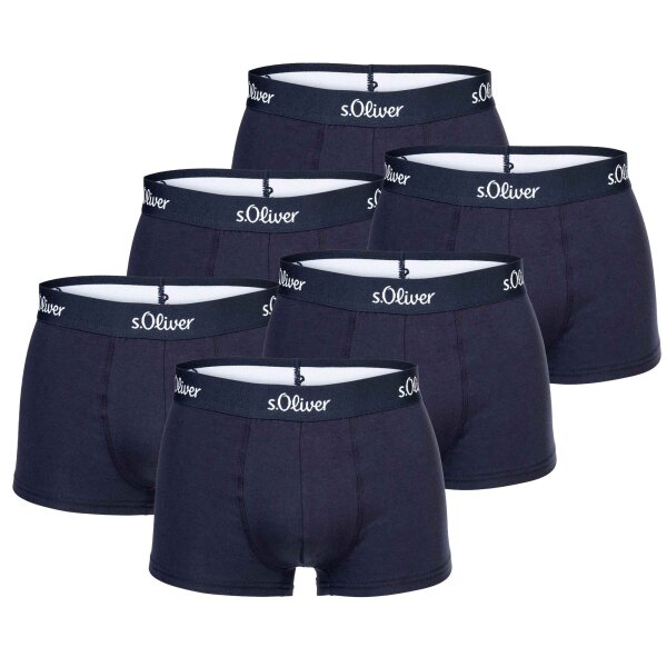 s.Oliver Herren Boxershorts, 6er Pack - Trunks, Hipsters, Baumwoll-Stretch Marine S