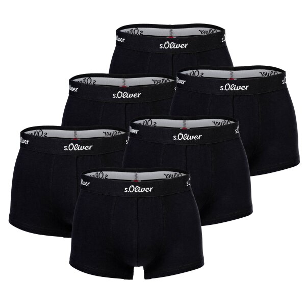 s.Oliver Herren Boxershorts, 6er Pack - Trunks, Hipsters, Baumwoll-Stretch Schwarz XXL