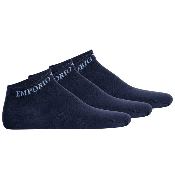 EMPORIO ARMANI mens sneaker socks, 3-pack - CASUAL COTTON, logo