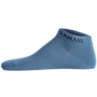 EMPORIO ARMANI mens sneaker socks, 3-pack - CASUAL COTTON, logo Navy/nude/blue 44-47