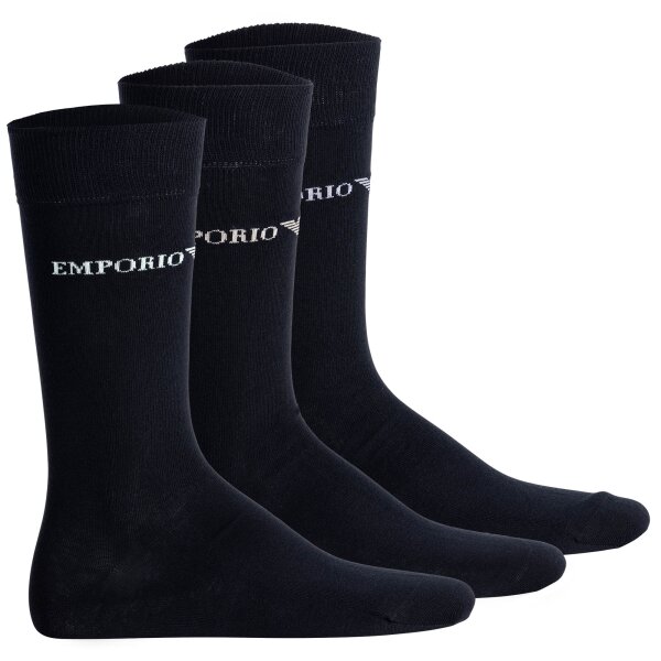 EMPORIO ARMANI Mens Socks, 3 Pack - CASUAL, Short Socks, One Size
 Black 40-45
