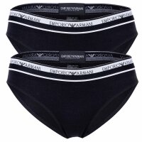 EMPORIO ARMANI Damen Slip, 2er Pack - ICON LOGOBAND, Briefs, Cotton Stretch Schwarz S