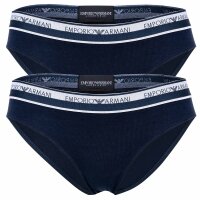 EMPORIO ARMANI Damen Slip, 2er Pack - ICON LOGOBAND, Briefs, Cotton Stretch Marine S