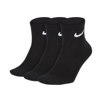 NIKE Unisex 6er Pack Sportsocken - Everyday, Lightweight No Show Ankle, einfarbig Schwarz 34-38