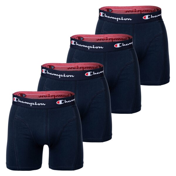 Champion mens boxer shorts, 4-pack - cotton, logo waistband, solid colour Navy S (Small)