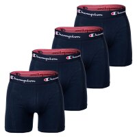 Champion Herren Boxershorts, 4er Pack - Baumwolle, Logobund, einfarbig Marine S