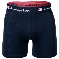 Champion Herren Boxershorts, 4er Pack - Baumwolle, Logobund, einfarbig Marine S