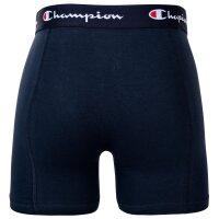 Champion Herren Boxershorts, 4er Pack - Baumwolle, Logobund, einfarbig Marine S