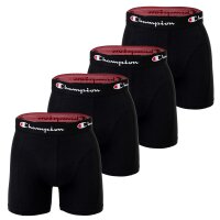 Champion mens boxer shorts, 4-pack - cotton, logo waistband, solid colour Black 2XL (XX-Large)