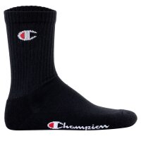 Champion Unisex Socks, 6 Pair - Crew Socks Basic Black EU 43-46 (UK 9-11)