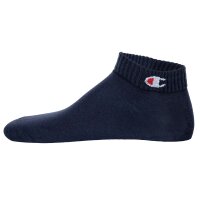 Champion unisex socks, pack of 6 - quarter socks, basic, logo Blue/White/Grey EU 39-42 (UK 6-8)