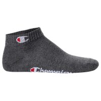 Champion unisex socks, pack of 6 - quarter socks, basic, logo Blue/White/Grey EU 39-42 (UK 6-8)