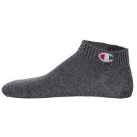 Champion Unisex Socken, 6er Pack - Quarter Socken, Basic, Logo Blau/Weiß/Grau EU 43-46