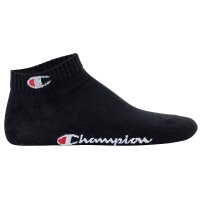 Champion unisex socks, pack of 6 - quarter socks, basic, logo Black/White/Grey EU 43-46 (UK 9-11)