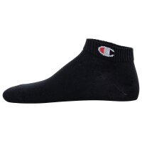Champion unisex socks, pack of 6 - quarter socks, basic, logo Black EU 39-42 (UK 6-8)