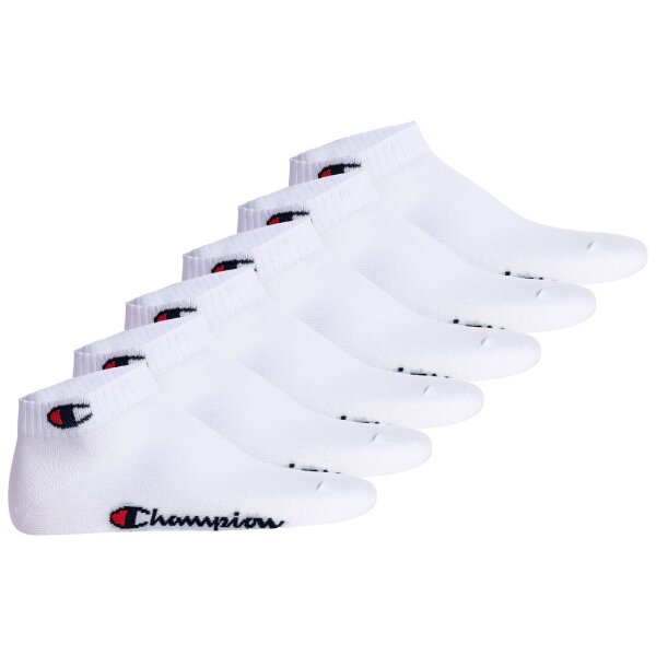 Champion Unisex Socken, 6er Pack - Quarter Socken, Basic, Logo Weiß EU 35-38