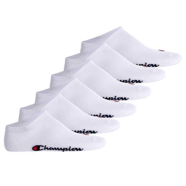 Champion Unisex Sneaker Socken, 6er Pack - Sneaker Socken Basic, Logo Weiß EU 43-46