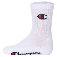 Champion kids socks, pack of 6 - crew socks, solid colour White 31-34