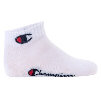 Champion kids socks, pack of 6 - quarter, logo, single colour White 31-34