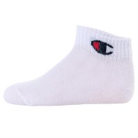 Champion kids socks, pack of 6 - quarter, logo, single colour White 31-34