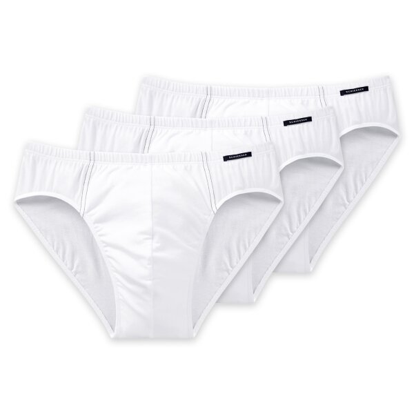 SCHIESSER mens briefs 3-pack - Supermini, Rio briefs, Essentials, Cotton Stretch White M (Medium)