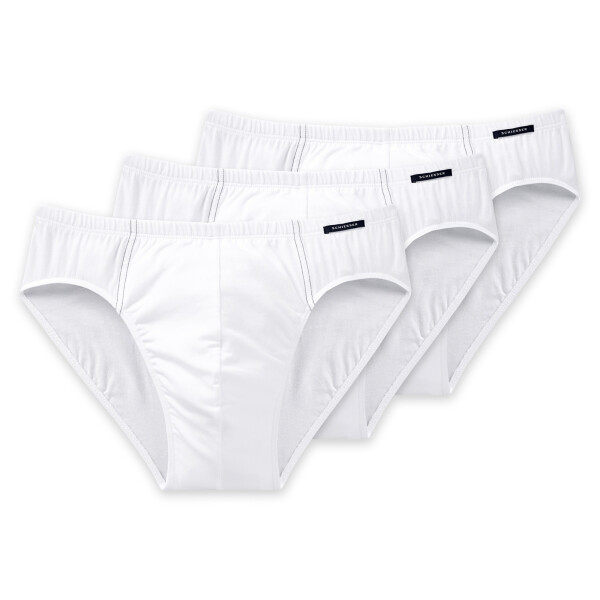 SCHIESSER Herren Slip 3er Pack - Supermini, Rio-Slip, Essentials, Cotton Stretch Weiß XL