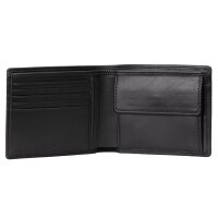 BOSS mens wallet with coin pocket - ASOLO, wallet, genuine leather, 9.5x11x2.5cm (HxWxD) Black
