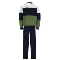hajo Herren Hausanzug Set - Klima-Komfort, lang, Jacke, Cotton-Mix Schwarz/Weiß/Grün 5XL
