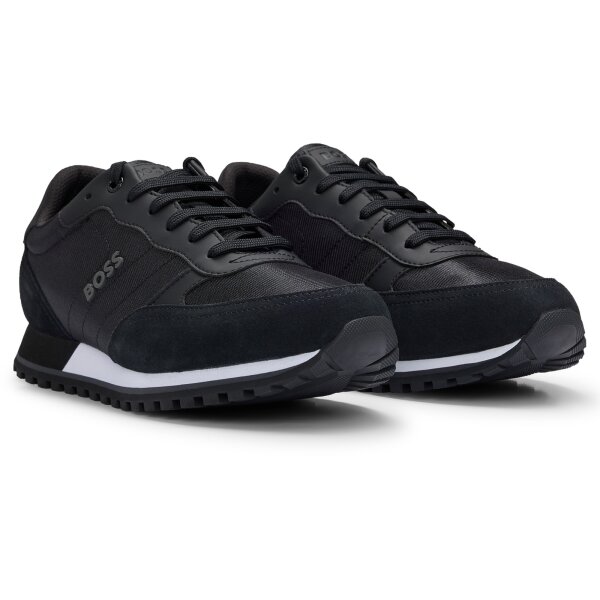 BOSS Herren Sneaker - Parkour-L Runn ny, Turnschuh, Polyester, Logo, Schnürung Schwarz EUR 41