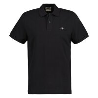 GANT Herren Poloshirt - REGULAR SHIELD, Kurzarm, Knopfleiste, Pique, Stickerei Schwarz S