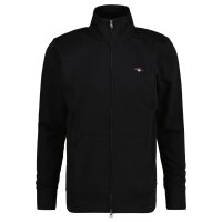 GANT Herren Sweatjacke - REGULAR SHIELD FULL ZIP SWEAT, Reißverschluss, Stehkragen Schwarz S