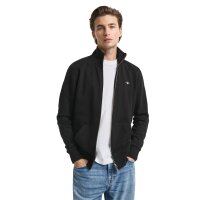 GANT Herren Sweatjacke - REGULAR SHIELD FULL ZIP SWEAT, Reißverschluss, Stehkragen Schwarz S