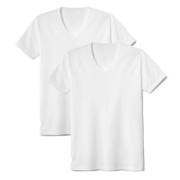 CALIDA Mens T-Shirt, 2-Pack - Natural Benefit, V-neck,...