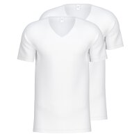 CALIDA Mens T-Shirt, 2-Pack - Natural Benefit, V-neck,...