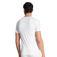 CALIDA Herren T-Shirt, 2er Pack - Natural Benefit, V-Ausschnitt, Single Jersey Weiß S (46/48)